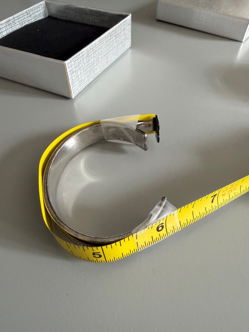 Minimalist Tooth Sterling Silver Cuff Bangle Bracelet - Picture 8 of 8